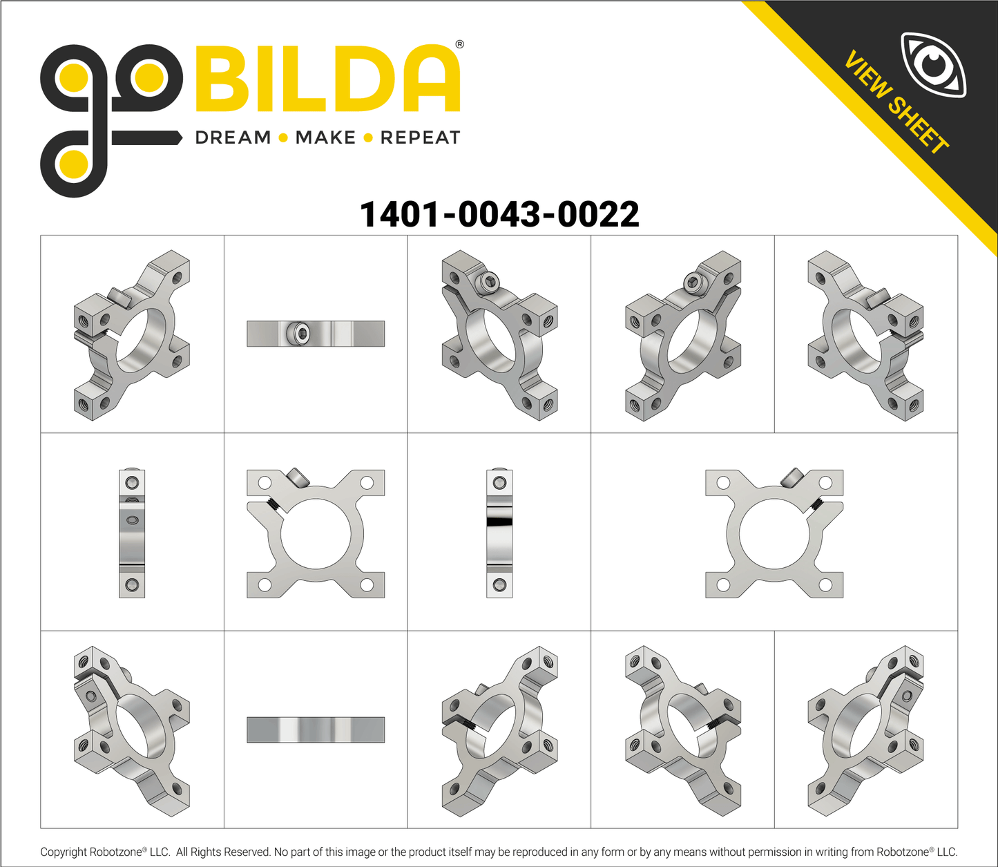 1401 Series 2-Side, 2-Post Clamping Mount