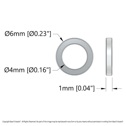 1502 Series 4mm ID Spacer (6mm OD) - 4 Pack