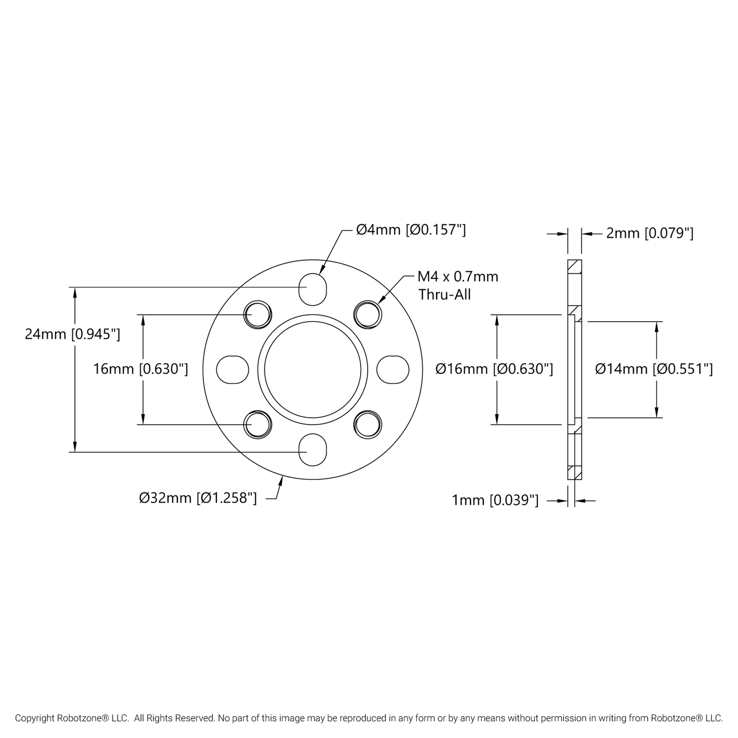 1504 Series 32mm OD Pattern Spacer