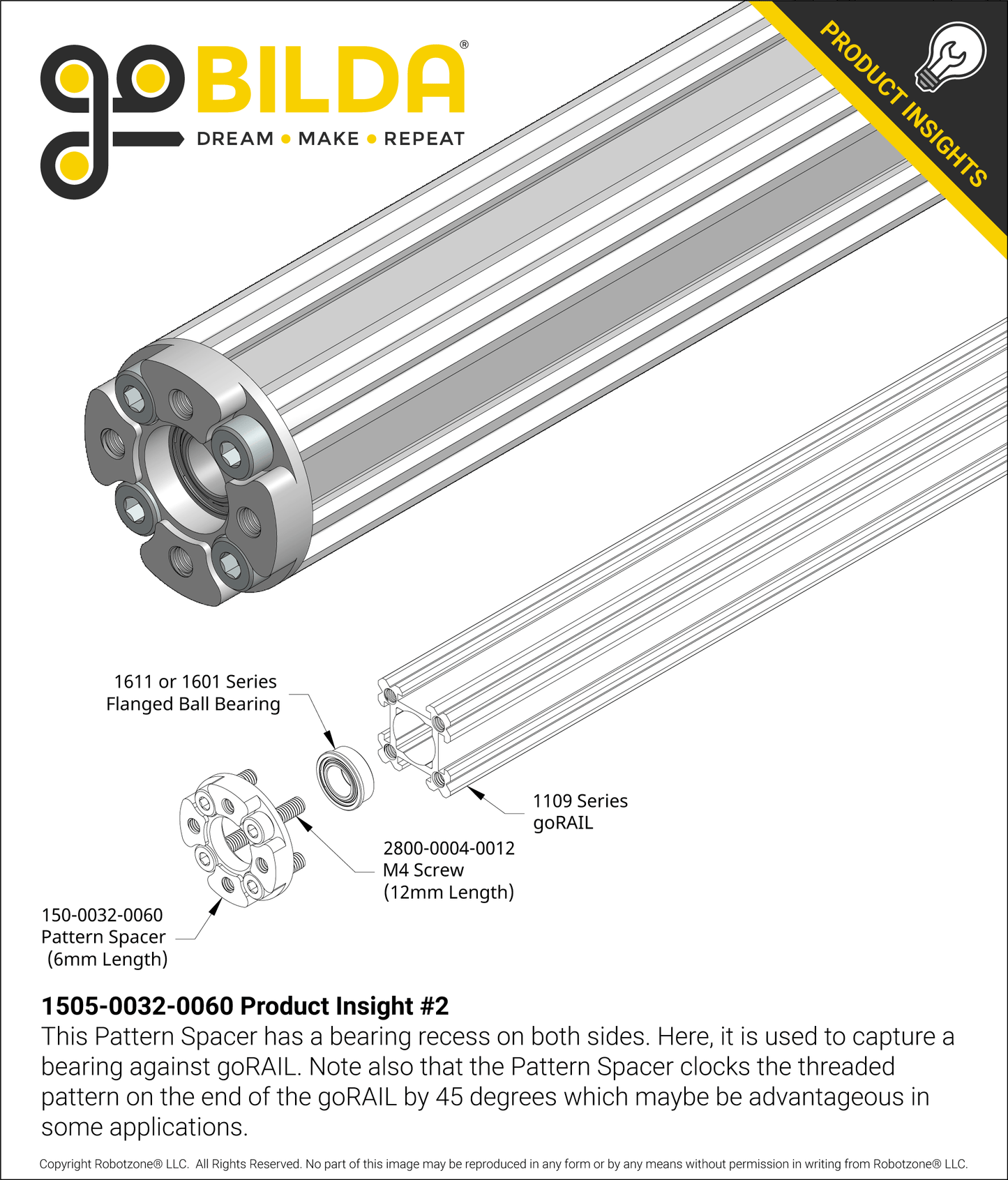 1505 Series 32mm OD Counterbored Pattern Spacer