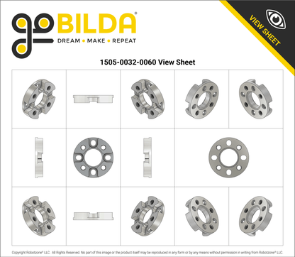 1505 Series 32mm OD Counterbored Pattern Spacer