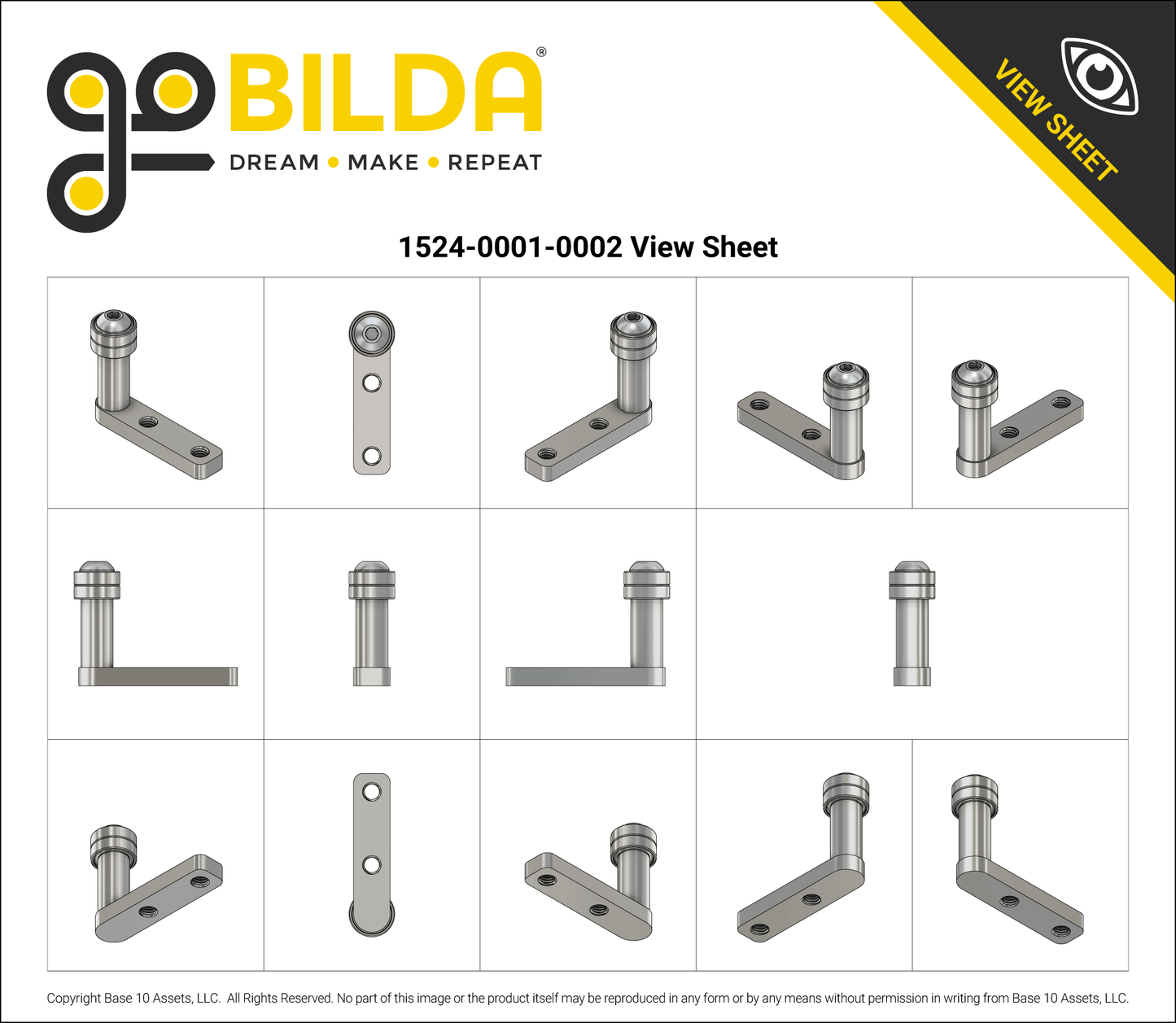 Ball-Bearing Idler Arm (for 2mm Pitch GT2, 6mm Width Belt)