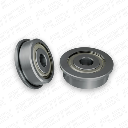 4mm ID Flanged Ball Bearing (14mm OD, 5mm Thickness) - 2 Pack