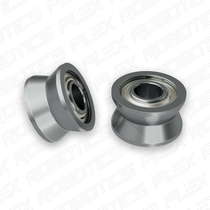 1609 Series V-Groove Bearing (4mm ID x 10.5mm OD, 6mm Thickness) - 2 Pack