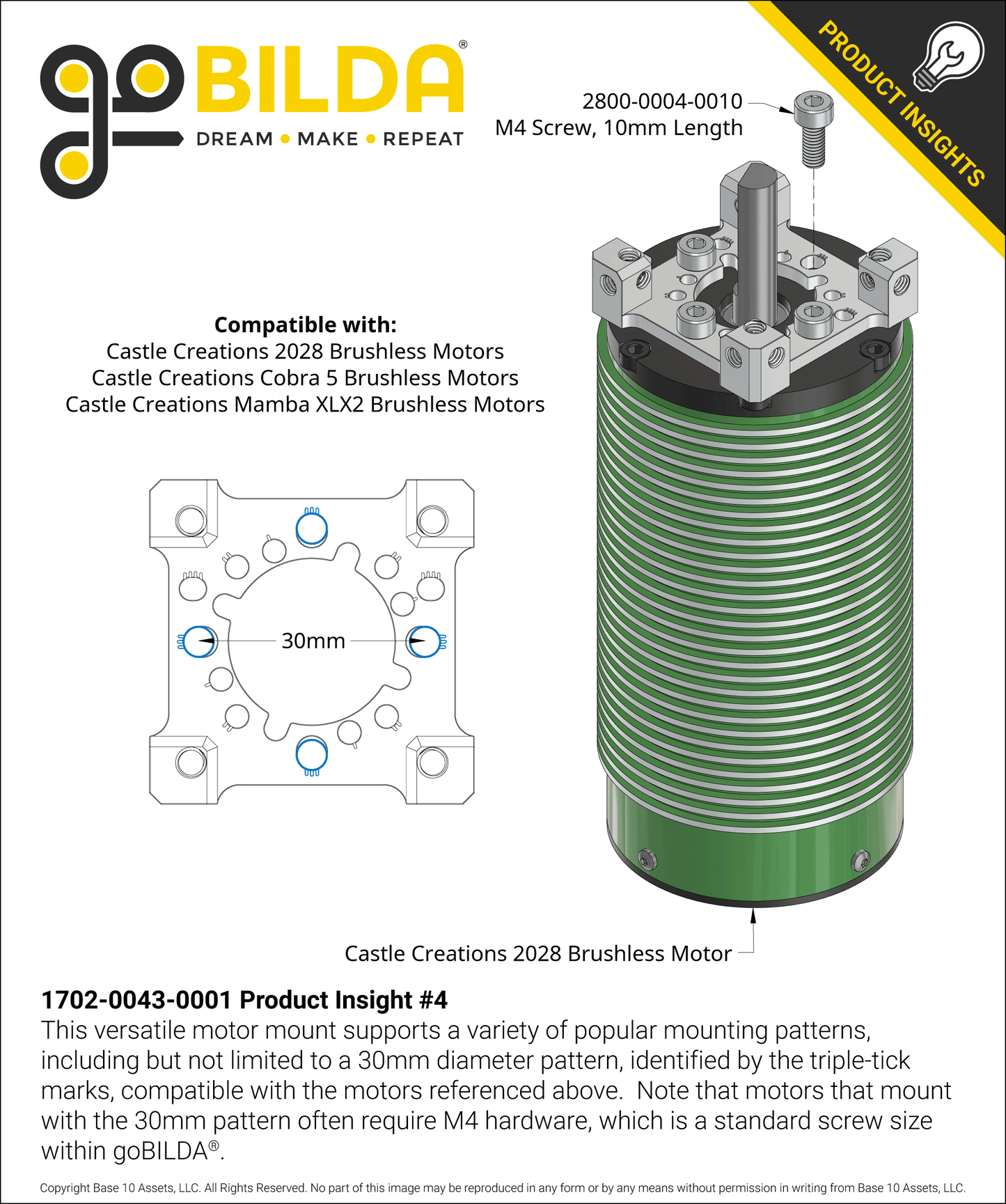 1702 Series Quad Block Motor Mount (43-1)