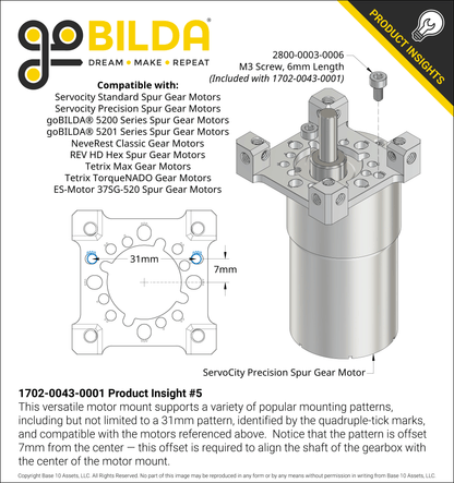 1702 Series Quad Block Motor Mount (43-1)