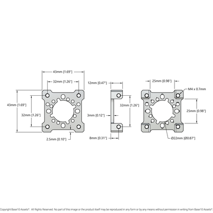 1702 Series Quad Block Motor Mount (43-1)