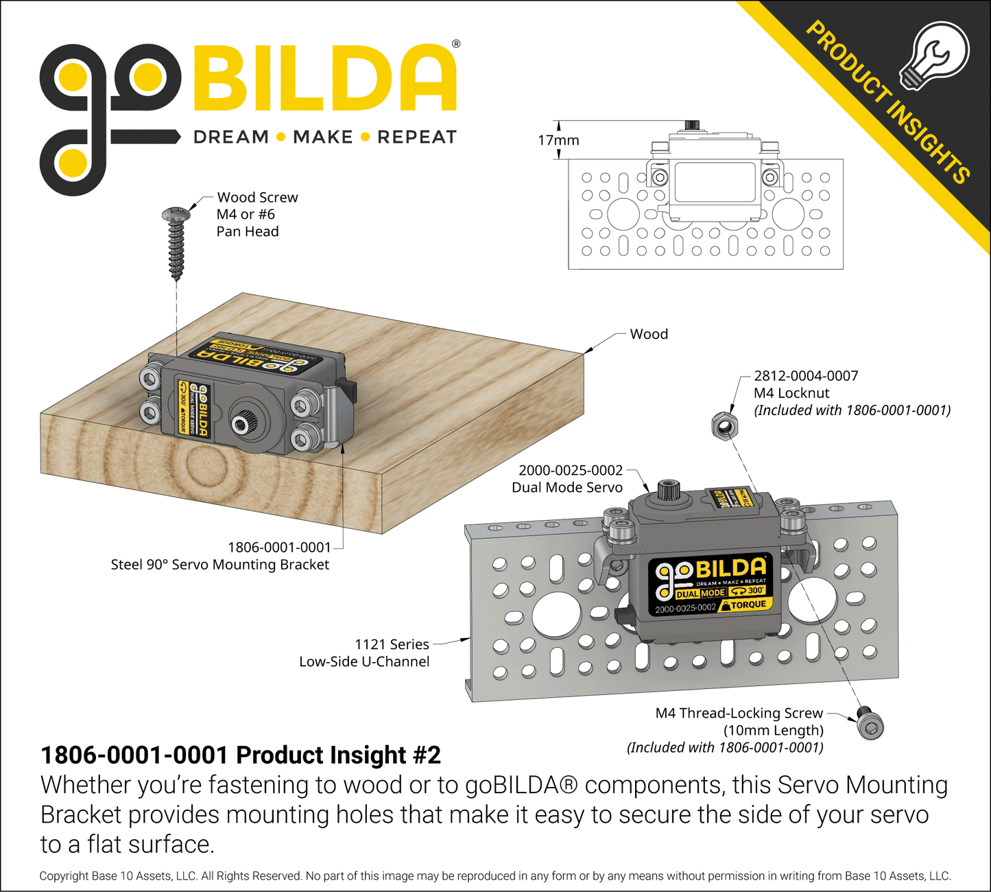 Steel 90° Servo Mounting Brackets (for Standard Size Servo)