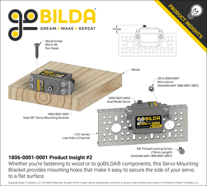 Steel 90° Servo Mounting Brackets (for Standard Size Servo)