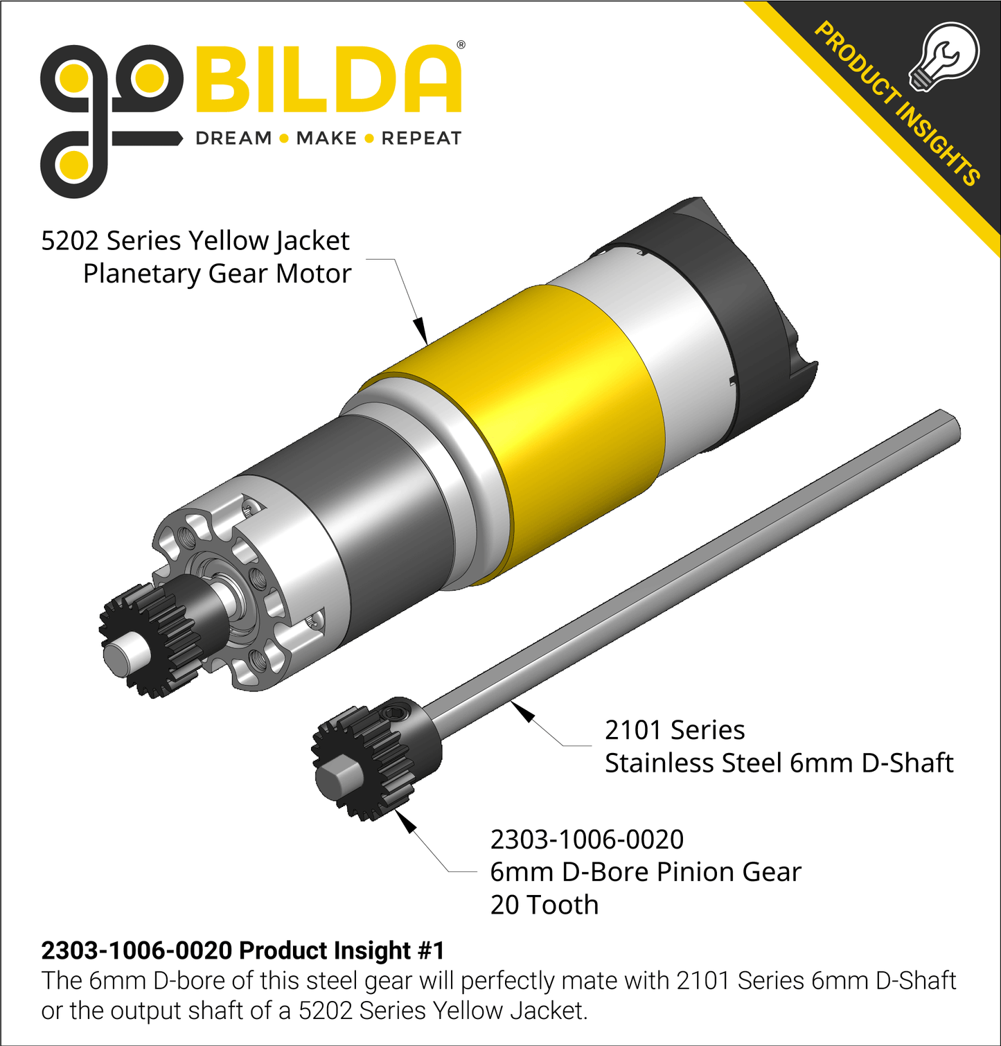 2303 Series Steel, MOD 0.8 Pinion Gear (6mm D-Bore)