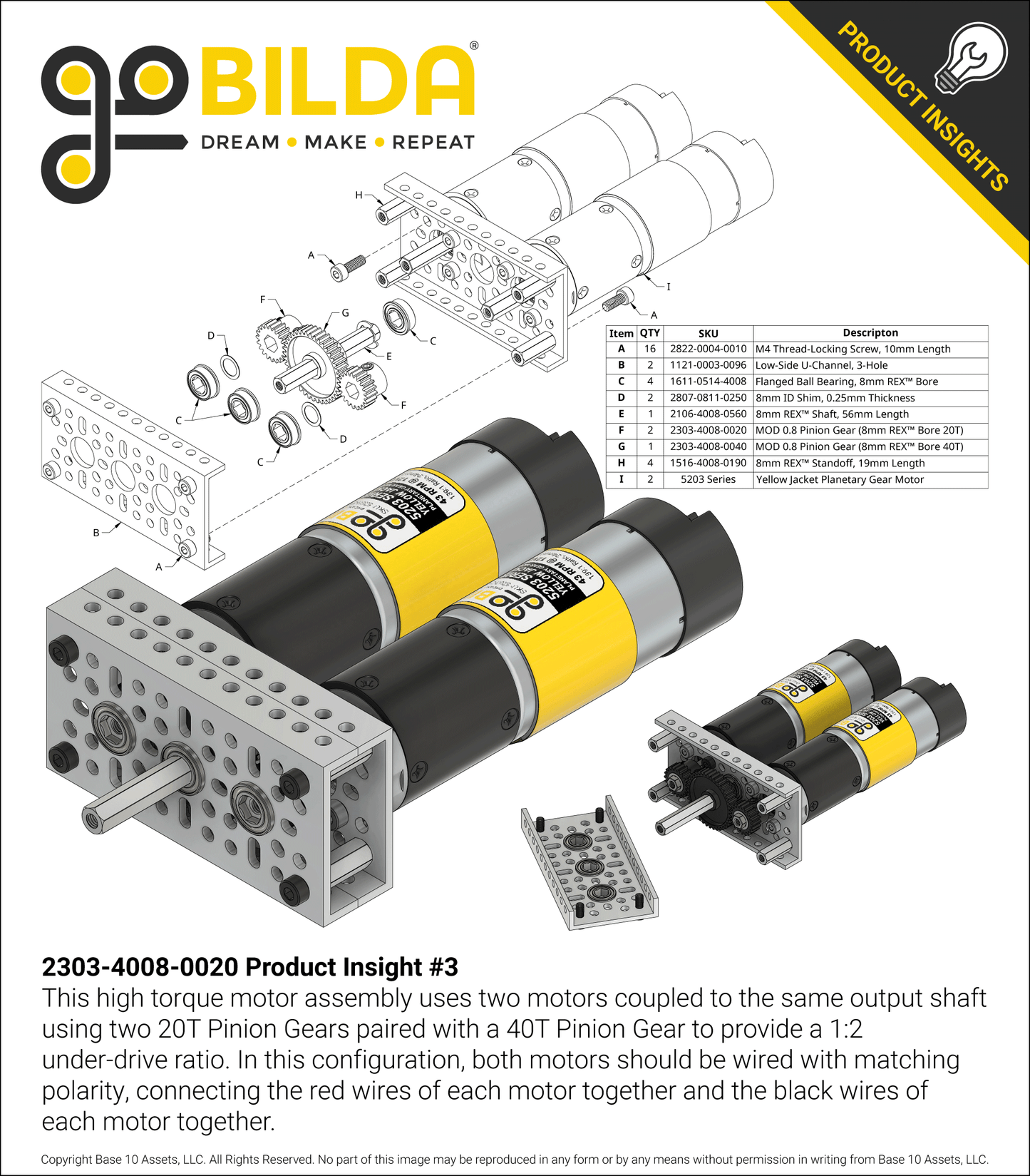 2303 Series Steel, MOD 0.8 Pinion Gear (8mm REX™ Bore)