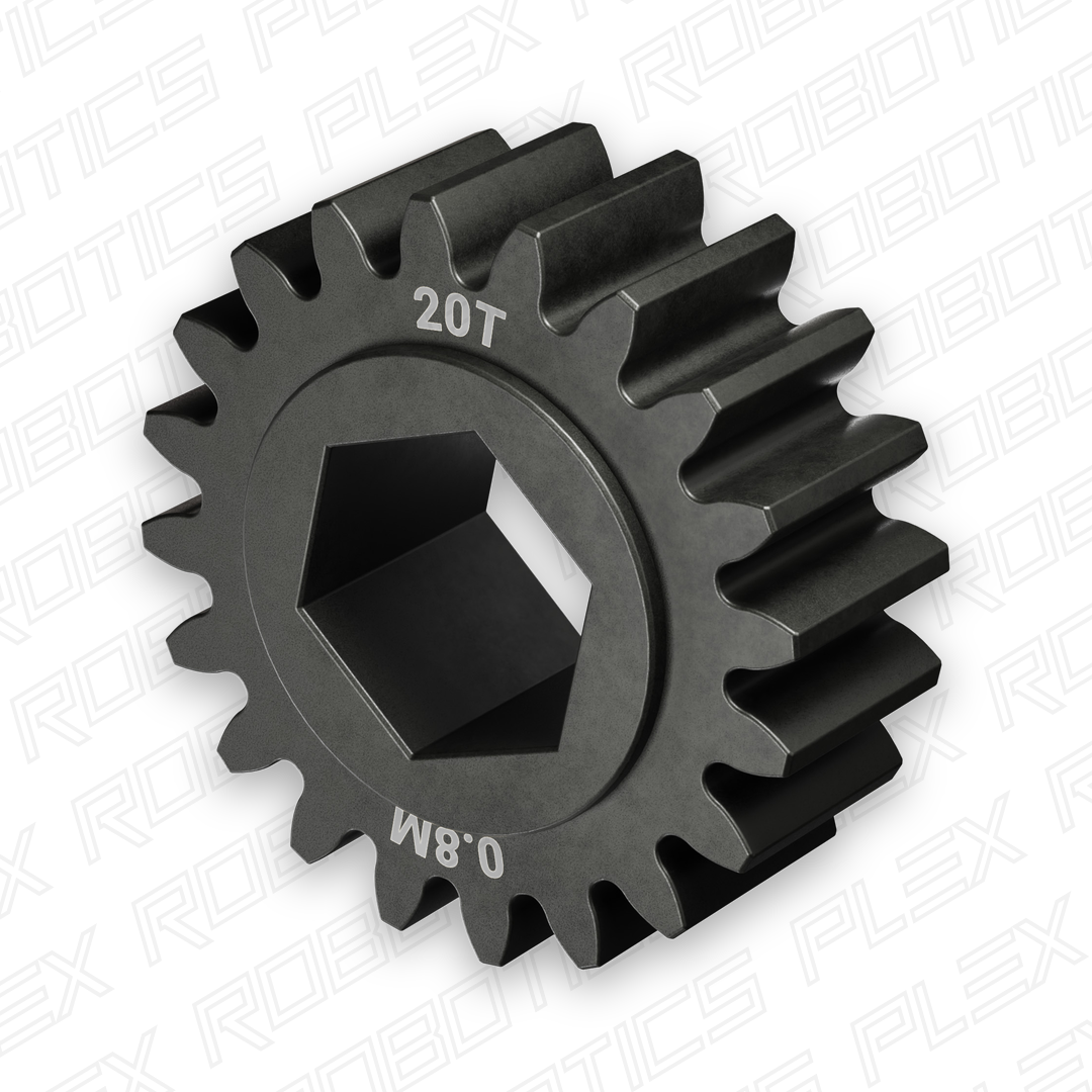 Slip-Fit Steel Pinion Gear (8mm REX® Bore, MOD 0.8, 20T)