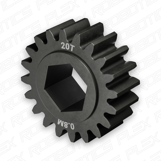 Slip-Fit Steel Pinion Gear (8mm REX® Bore, MOD 0.8, 20T)