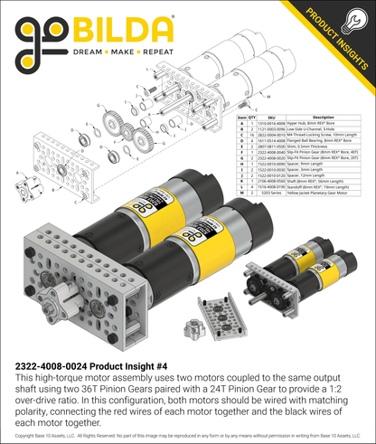 Slip-Fit Steel Pinion Gear (8mm REX® Bore, MOD 0.8, 24T)