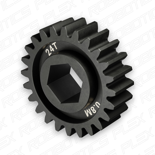 Slip-Fit Steel Pinion Gear (8mm REX® Bore, MOD 0.8, 24T)