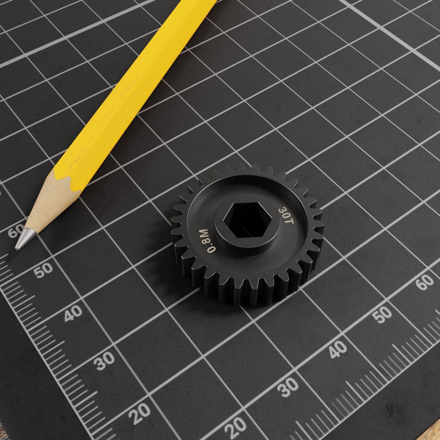 Slip-Fit Steel Pinion Gear (8mm REX® Bore, MOD 0.8, 30T)