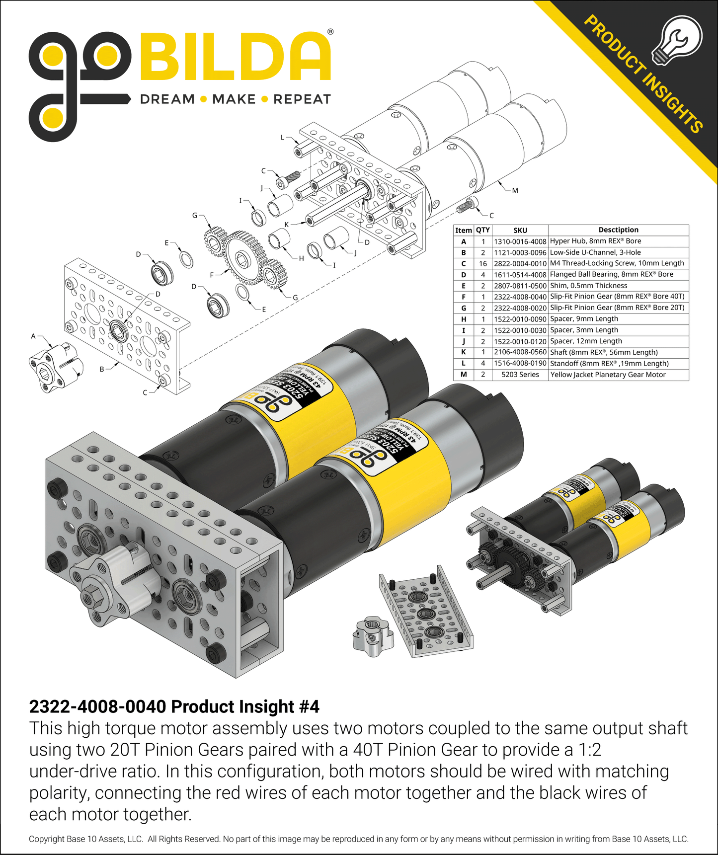 Slip-Fit Steel Pinion Gear (8mm REX® Bore, MOD 0.8, 40T)