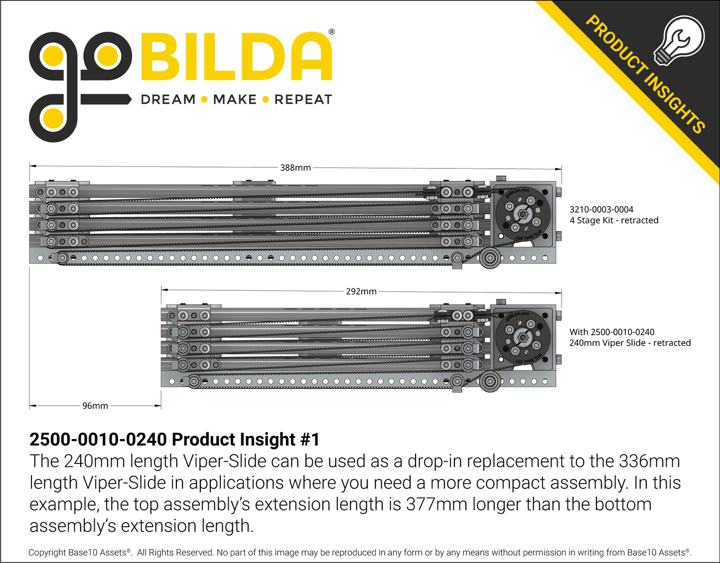 Steel Viper-Slide (10-Ball Carriage, 240mm Length, 174mm Travel)
