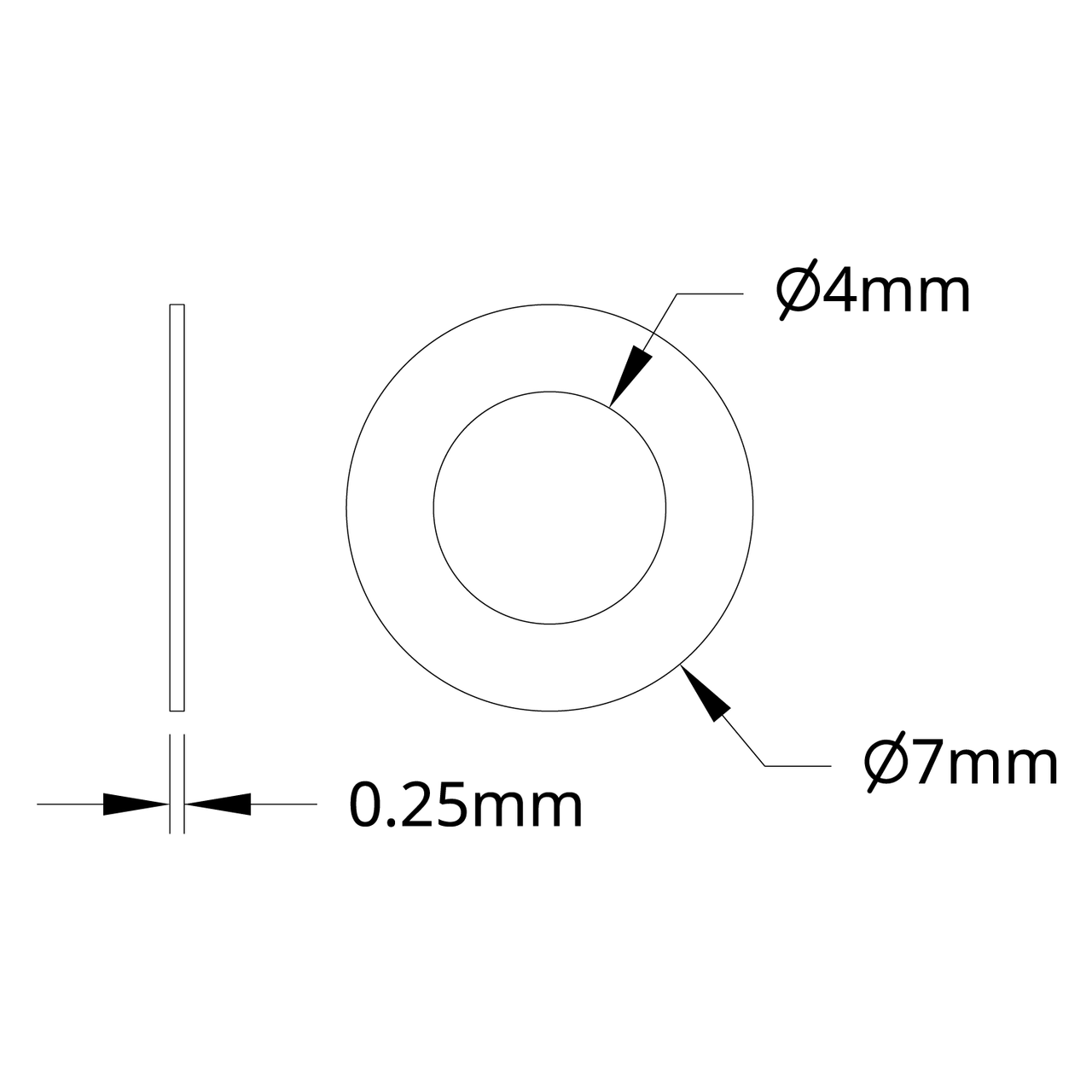 2807 Series Stainless Steel Shim (4mm ID x 7mm OD) - 12 Pack