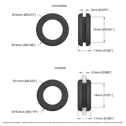 Rubber Grommet (14-3) - 4 Pack