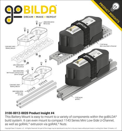 12V NiMH Nested Battery (3000mAh, MH-FC XT30 Connector)