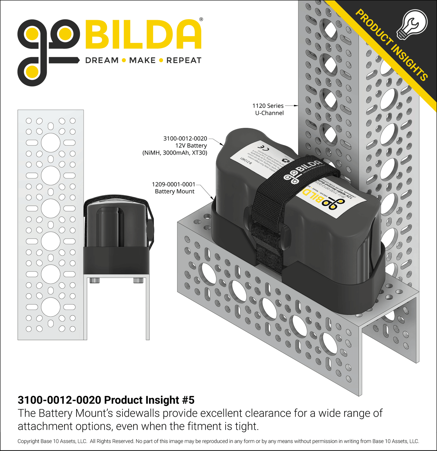 12V NiMH Nested Battery (3000mAh, MH-FC XT30 Connector)