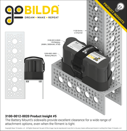 12V NiMH Nested Battery (3000mAh, MH-FC XT30 Connector)
