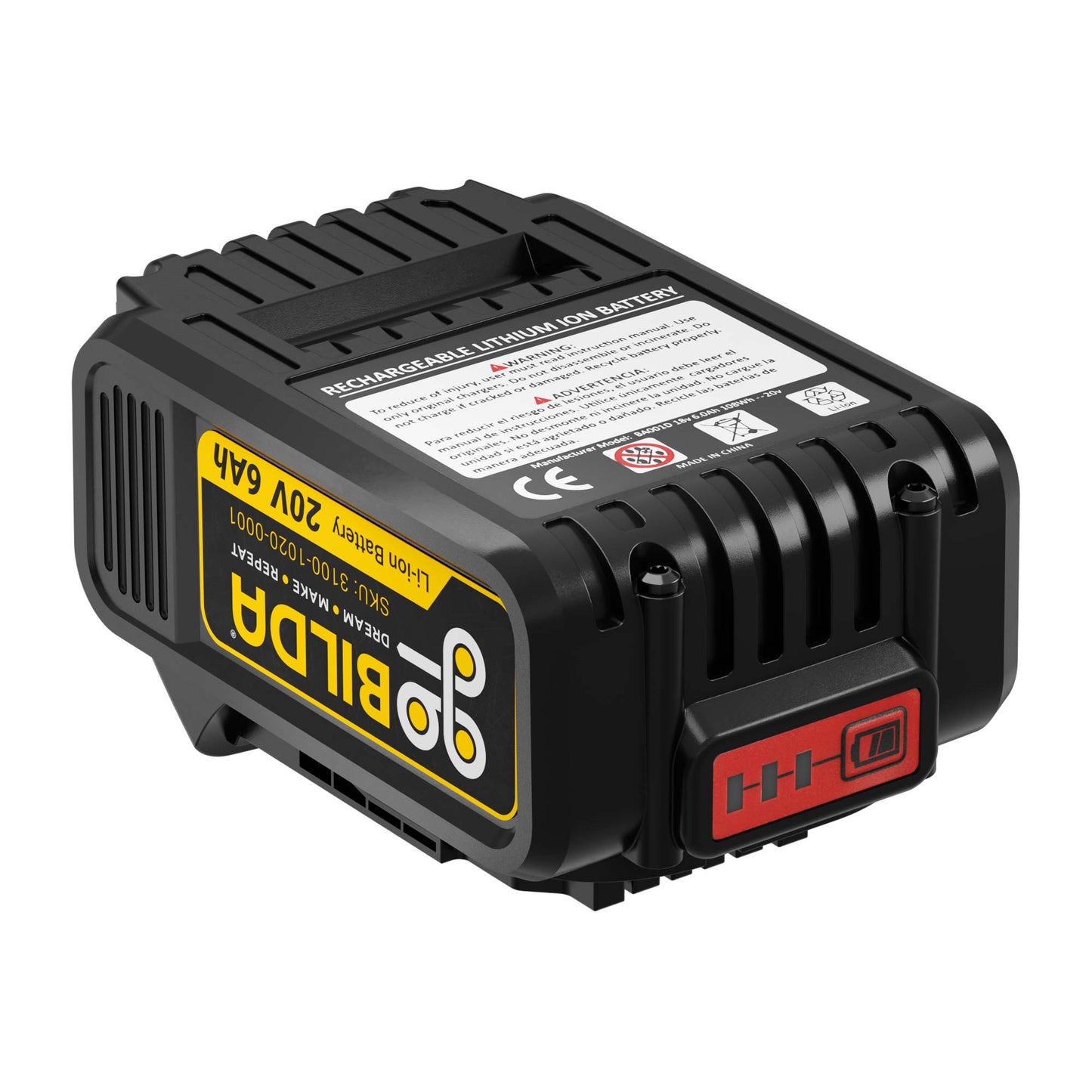 20V, 6Ah Li-ion Battery with LED Capacity Meter