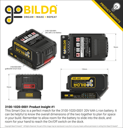 20V, 6Ah Li-ion Battery with LED Capacity Meter