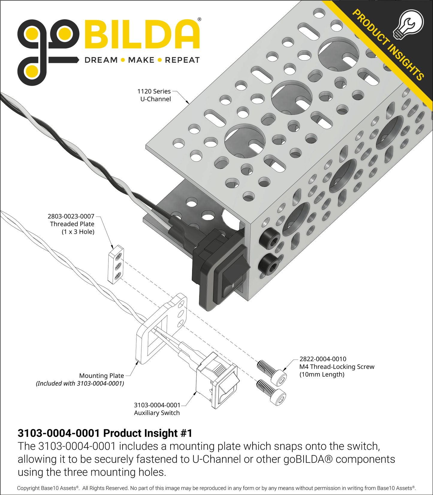 Auxiliary Switch for goBILDA® Smart Dock (with Mounting Plate)