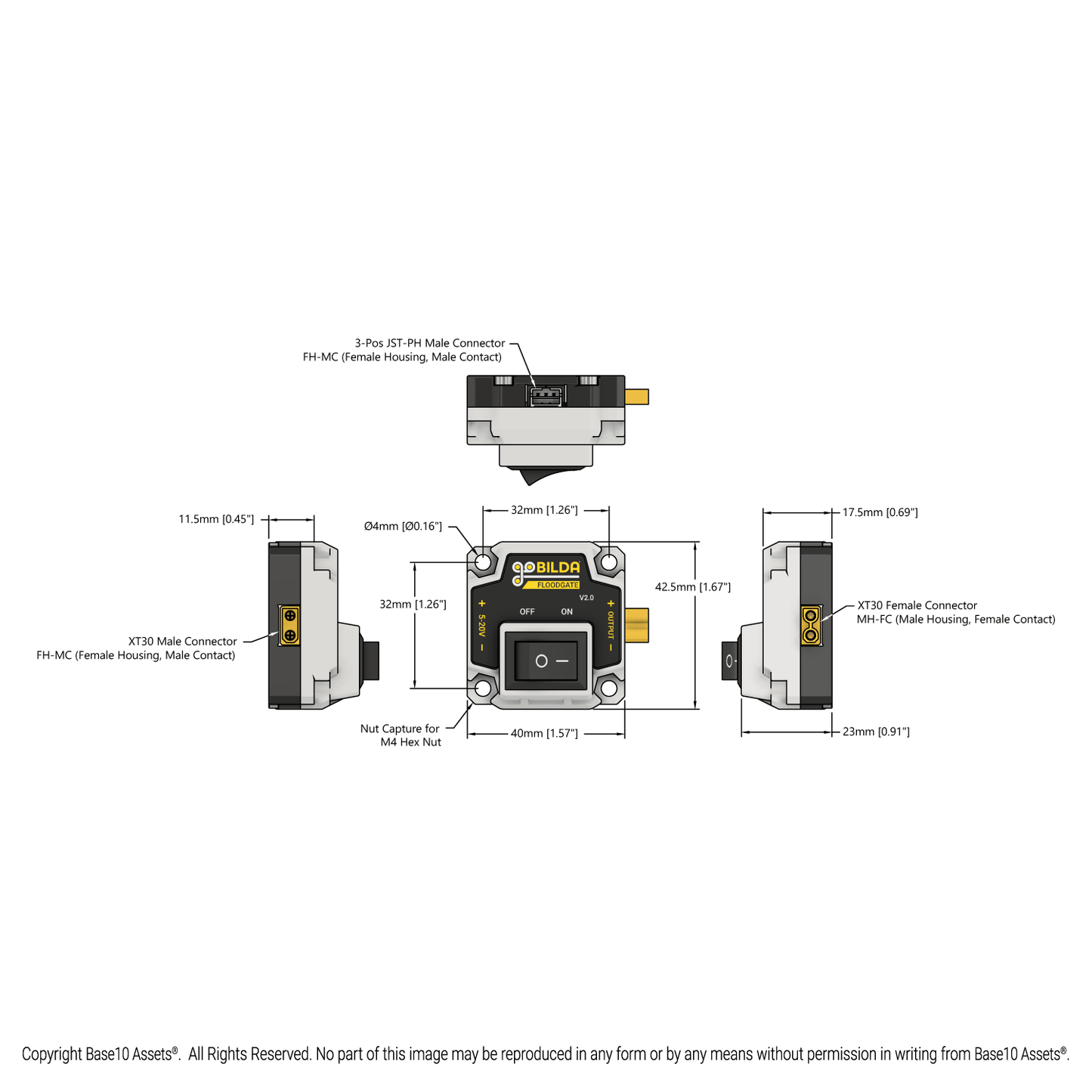 Floodgate Power Switch (XT30, Current Sensing)