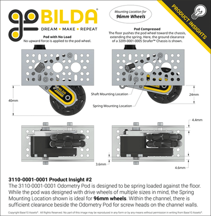 Swingarm Odometry Pod (48mm Wheel)