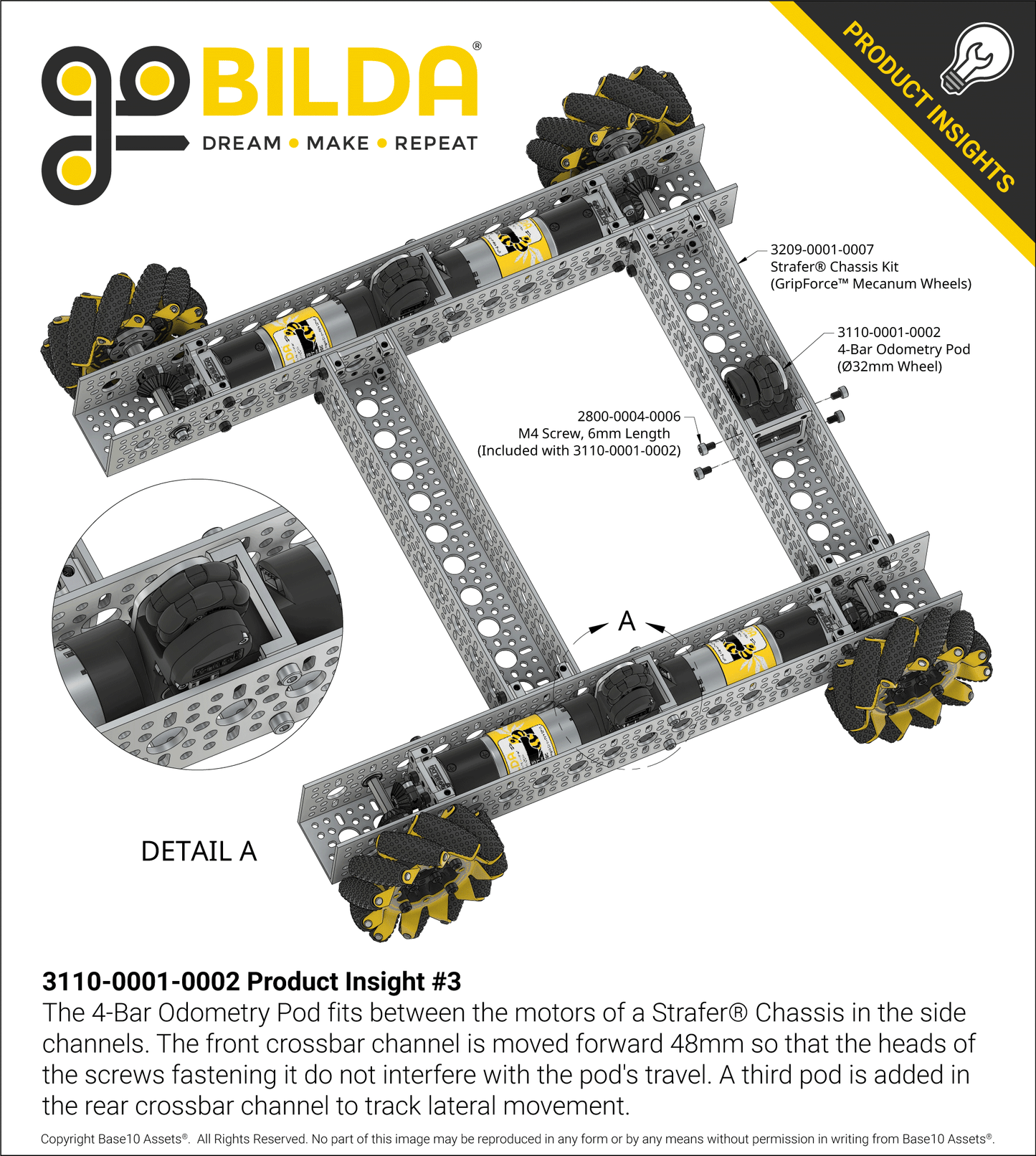 4-Bar Odometry Pod (32mm Wheel)