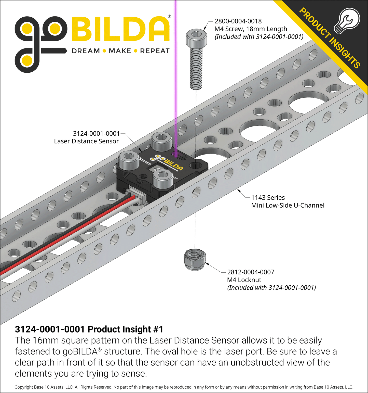 Laser Distance Sensor (1m Range, 3.3-5V, Digital or Analog Output)