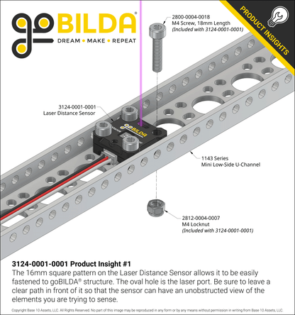 Laser Distance Sensor (1m Range, 3.3-5V, Digital or Analog Output)