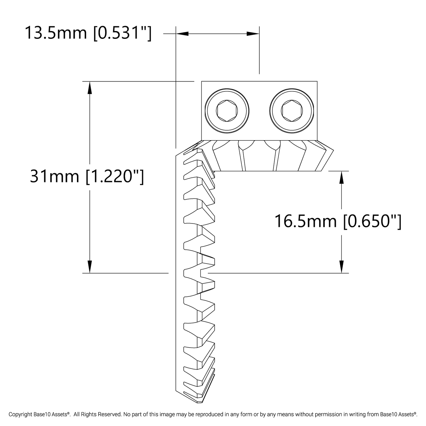 2:1 Ratio Bevel Gear Set (6mm D-Bore Pinion Gear)