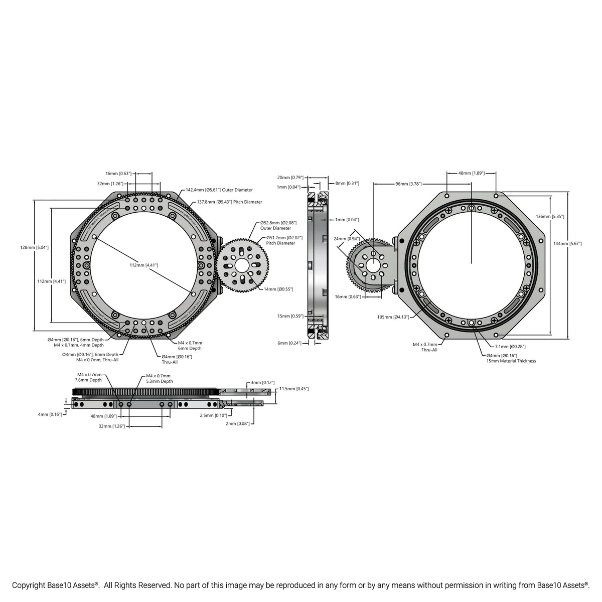 Gear-Driven Turret (2.75:1 Ratio, 105mm ID)