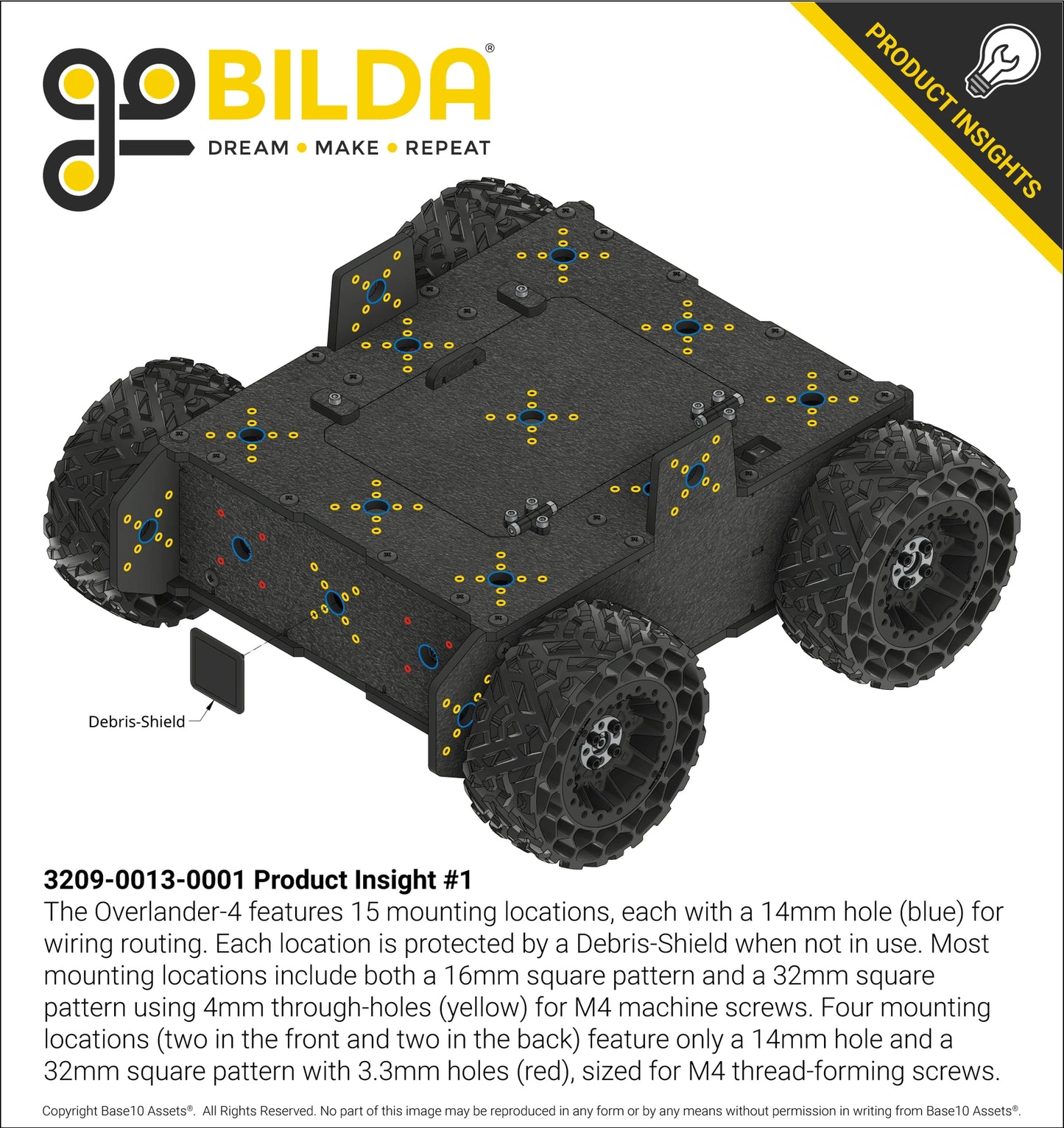 Overlander-4 All-Terrain Robot Platform (25lb Payload, 3.8mph) (Without Battery & Charger)