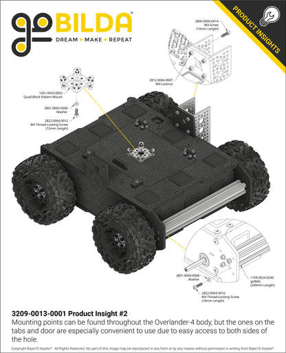 Overlander-4 All-Terrain Robot Platform (25lb Payload, 3.8mph) (Without Battery & Charger)