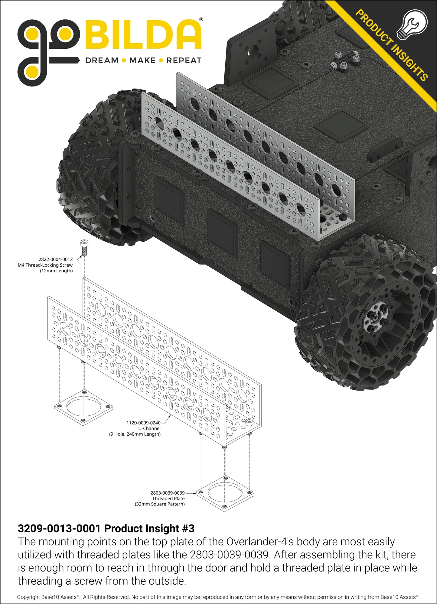 Overlander-4 All-Terrain Robot Platform (25lb Payload, 3.8mph) (Without Battery & Charger)