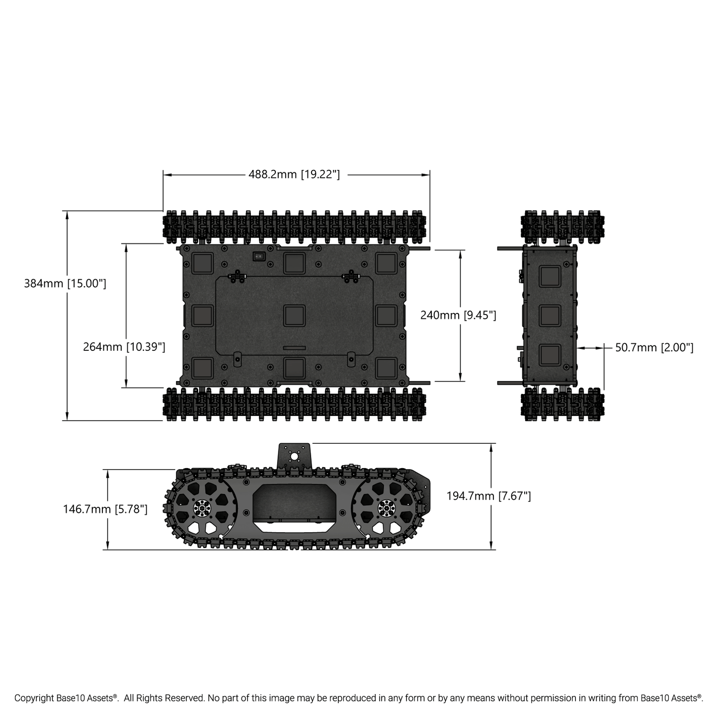 Overlander-T All-Terrain Robot Platform (25lb Payload, 3.8mph) (Without Battery & Charger)