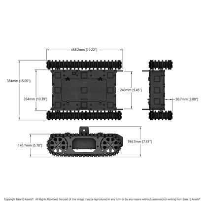 Overlander-T All-Terrain Robot Platform (25lb Payload, 3.8mph) (Without Battery & Charger)