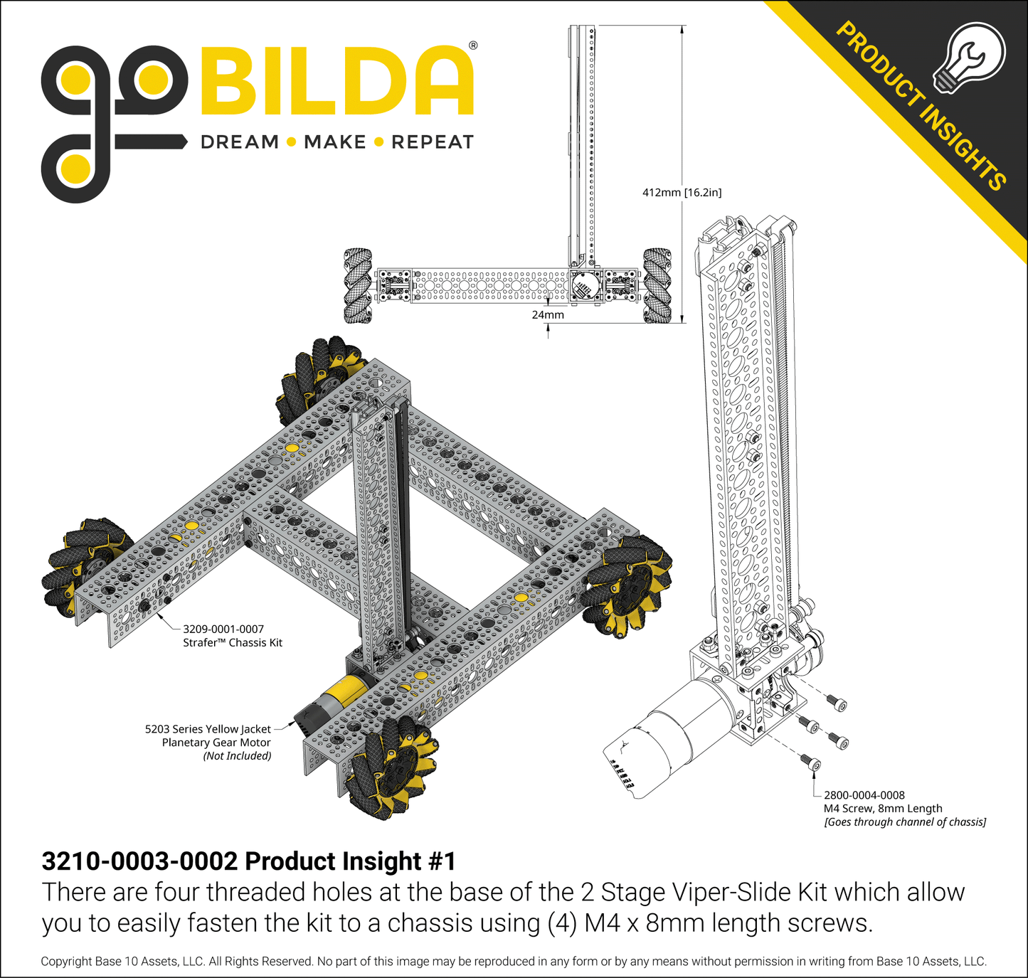 2 Stage Viper-Slide Kit (Belt-Driven, 336mm Slides)