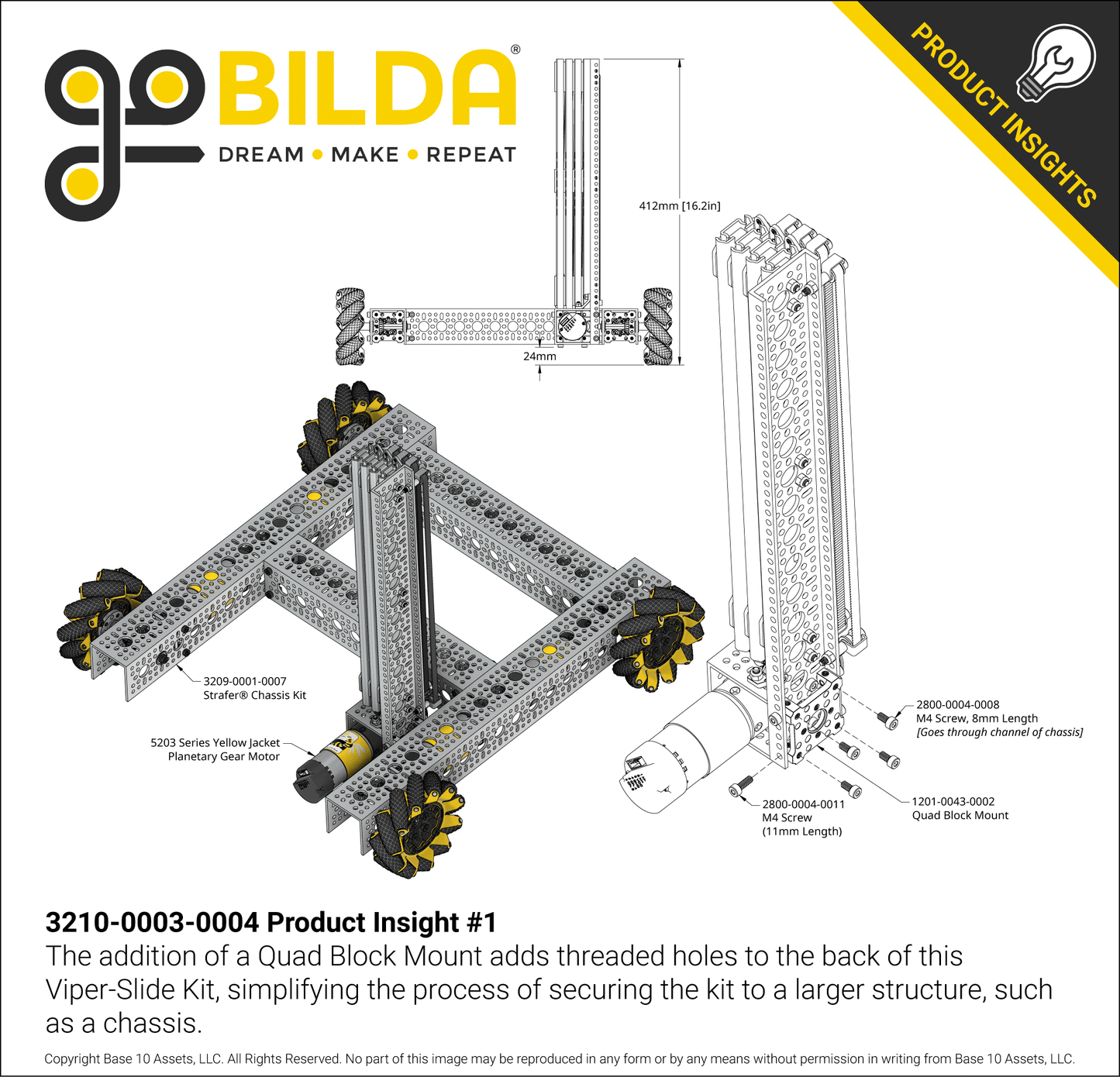 4 Stage Viper-Slide Kit (Belt-Driven, 336mm Slides)