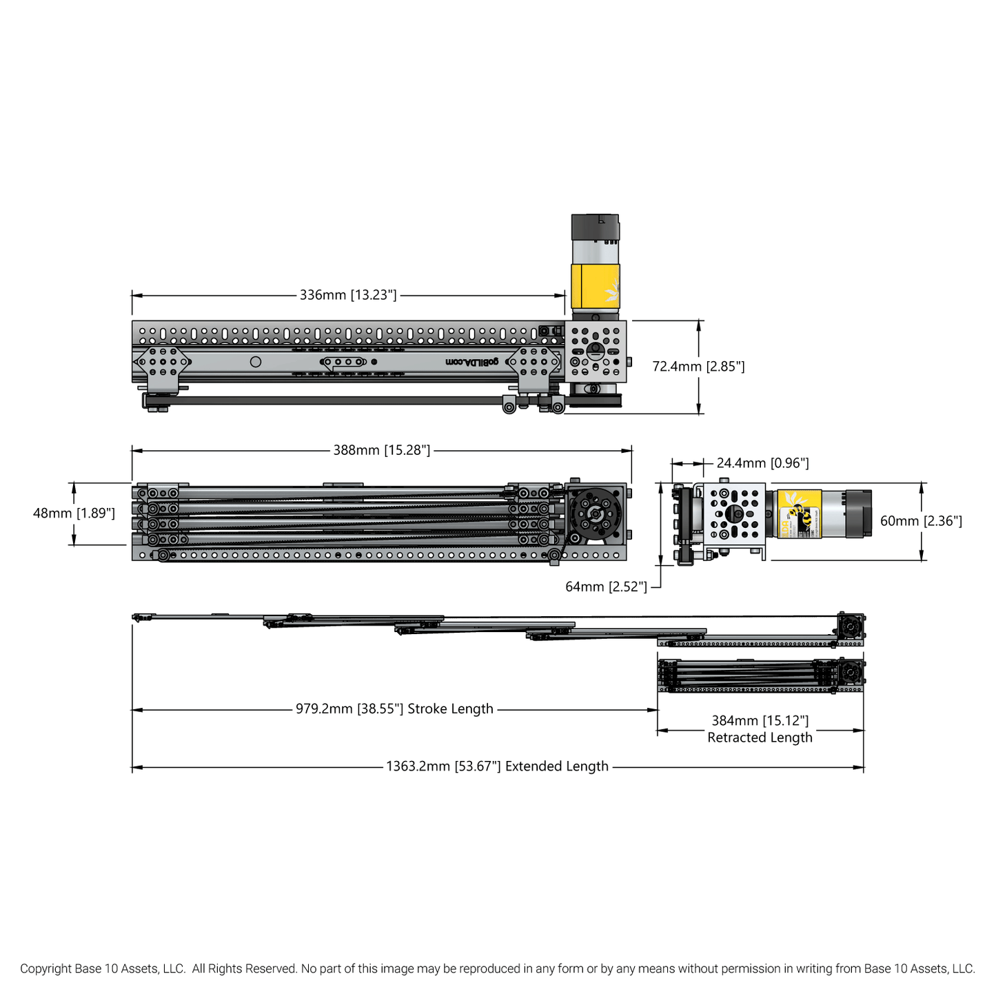 4 Stage Viper-Slide Kit (Belt-Driven, 336mm Slides)