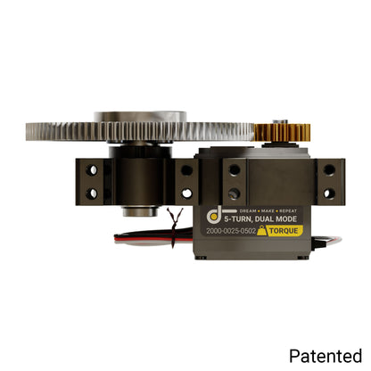 Stingray-4 Servo Gearbox (0.68 sec/60°, 15 RPM, 1400 oz-in Torque, 450° Rotation)