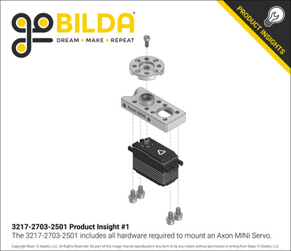 Compact ServoBlock® (27mm Width, For Axon MINI Servo, Hub-Shaft)