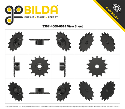 8mm Pitch Steel Clamping Sprocket (8mm REX™ Bore, 14 Tooth)