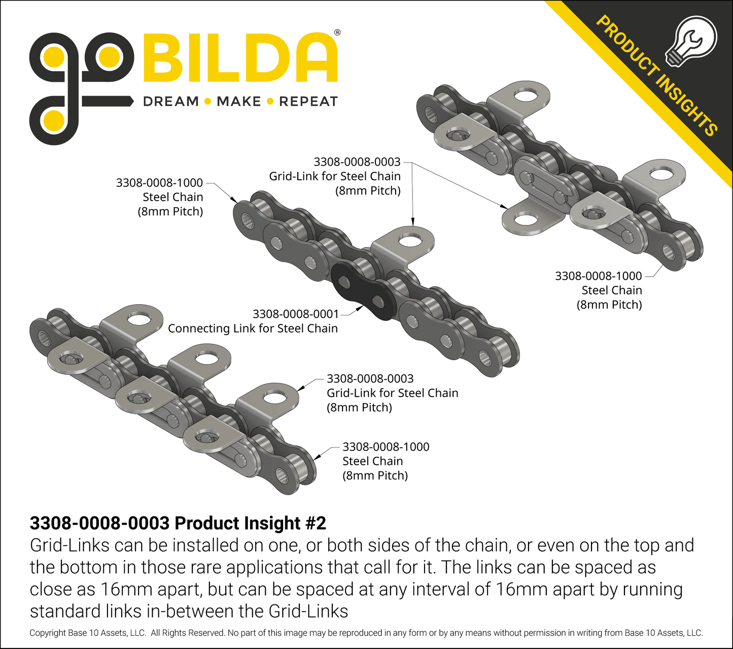Grid-Link for 8mm Pitch Steel Chain - 6 Pack
