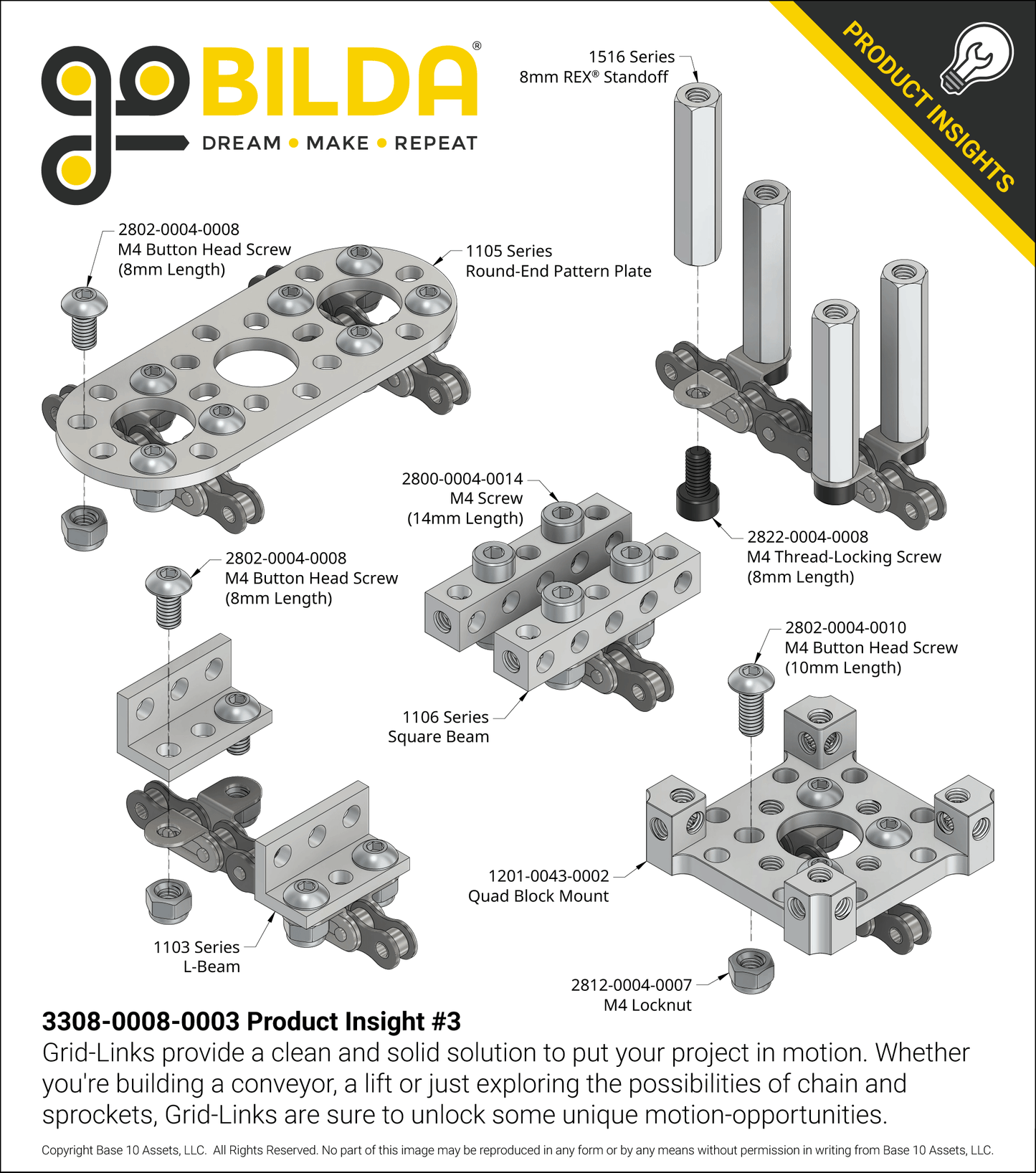 Grid-Link for 8mm Pitch Steel Chain - 6 Pack
